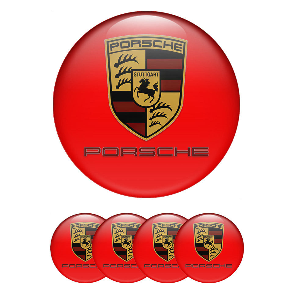 PORSCHE Domed Emblems for Center Caps