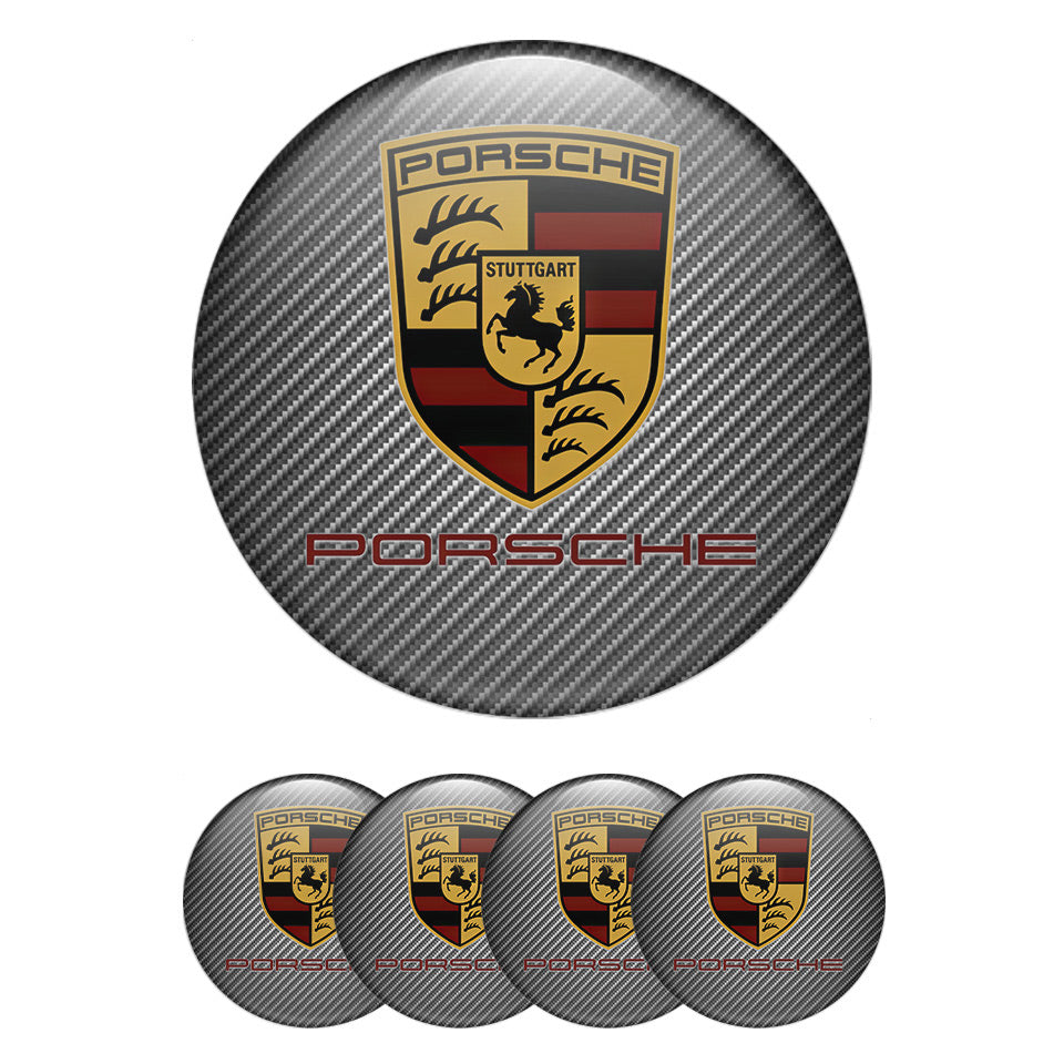 PORSCHE Domed Emblems for Center Caps