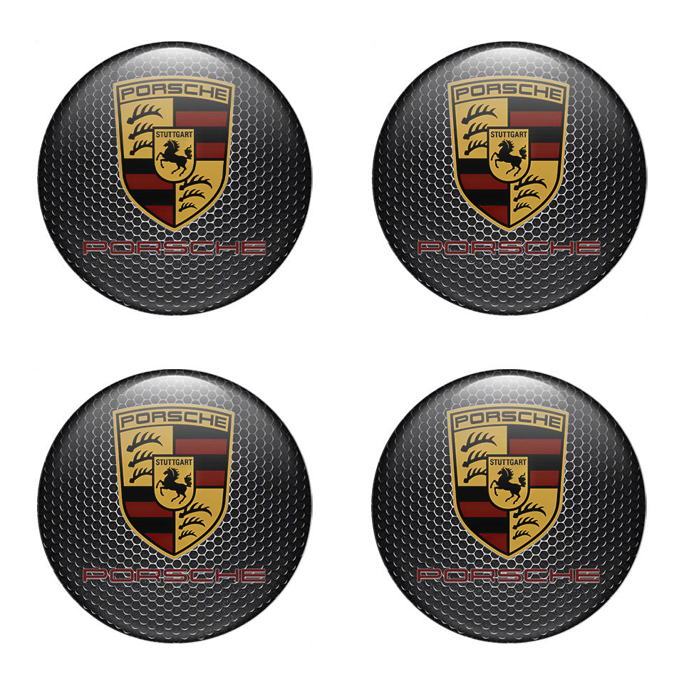 PORSCHE Domed Emblems for Center Caps