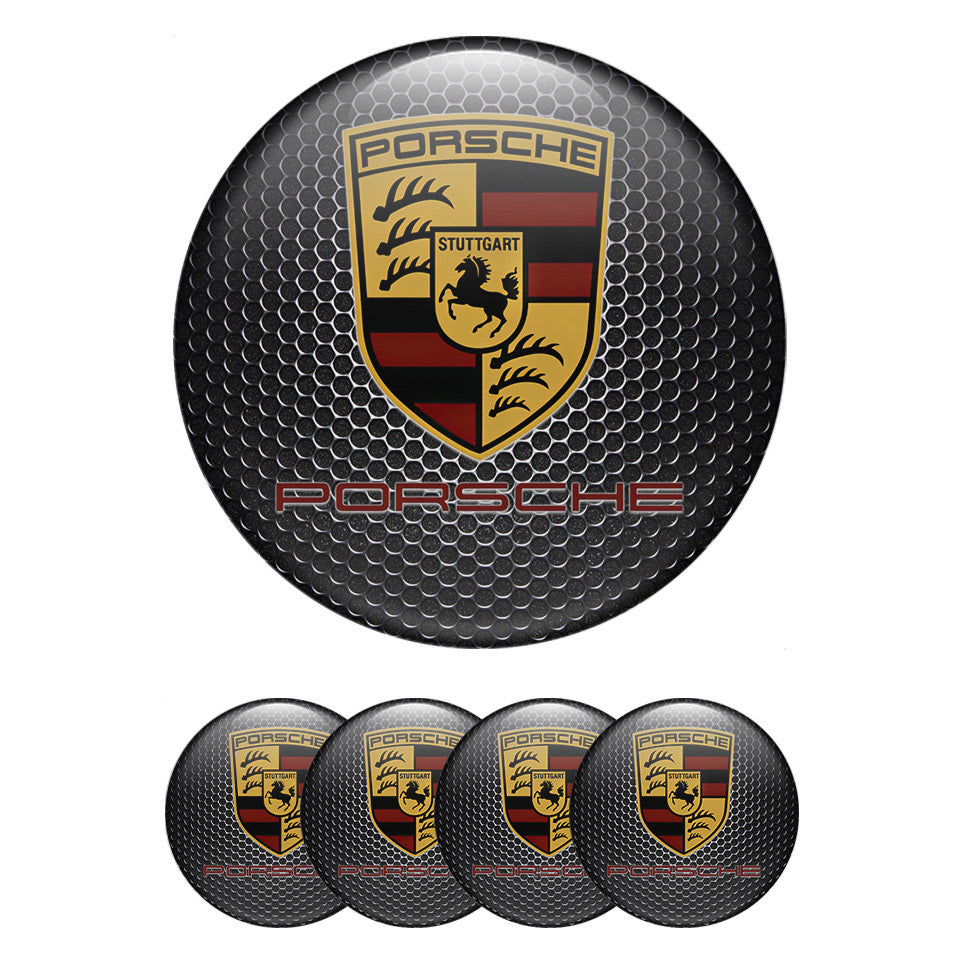 PORSCHE Domed Emblems for Center Caps