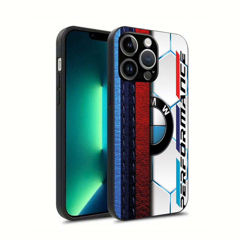 🌟 Luxury BMW iPhone Case – Sleek Black Silicone & UV Print