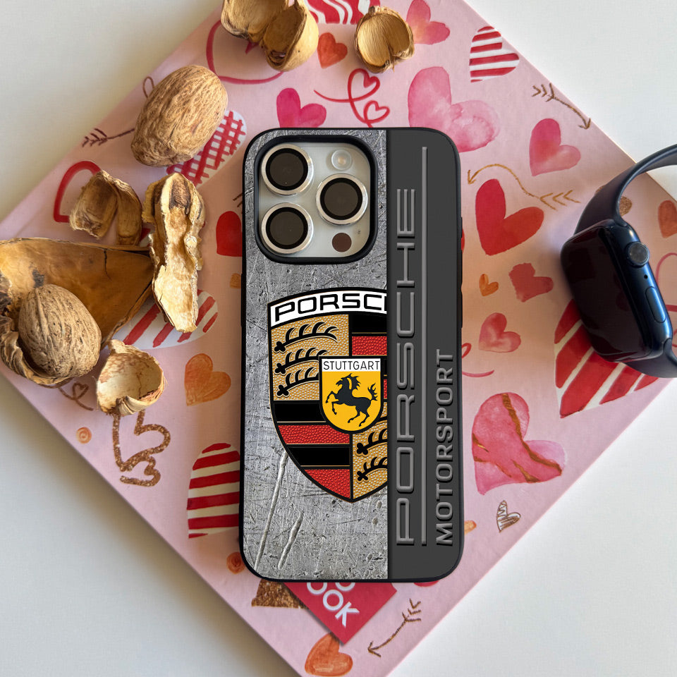 🏁 Porsche-Inspired iPhone Case – Sleek, Shockproof & Stylish