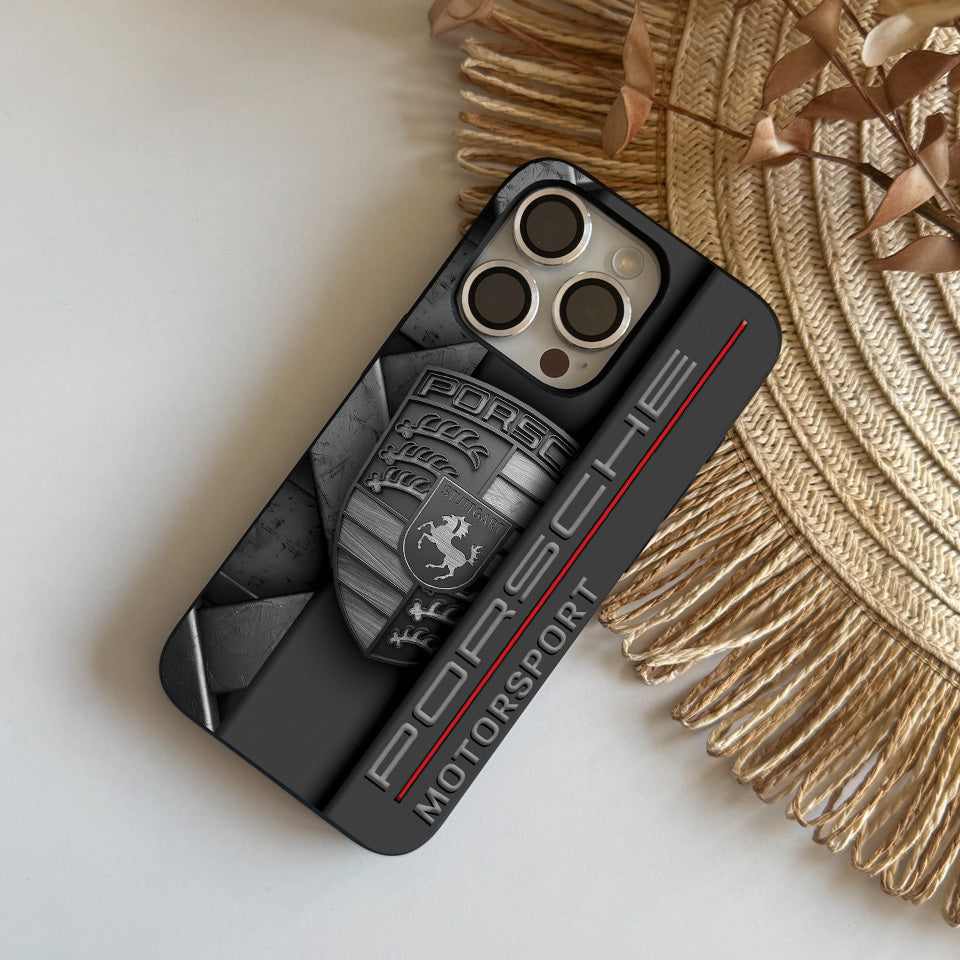 🏁 Porsche-Inspired iPhone Case – Sleek, Shockproof & Stylish