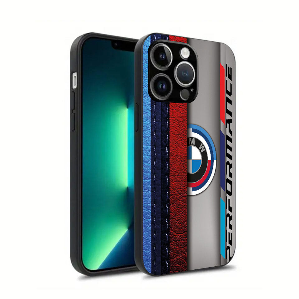 🌟 Luxury BMW iPhone Case – Sleek Black Silicone & UV Print