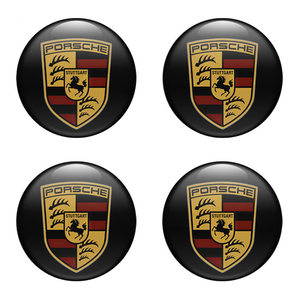 PORSCHE Domed Emblems for Center Caps