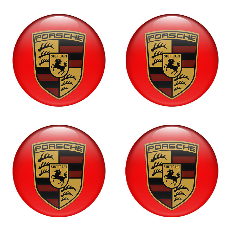 PORSCHE Domed Emblems for Center Caps