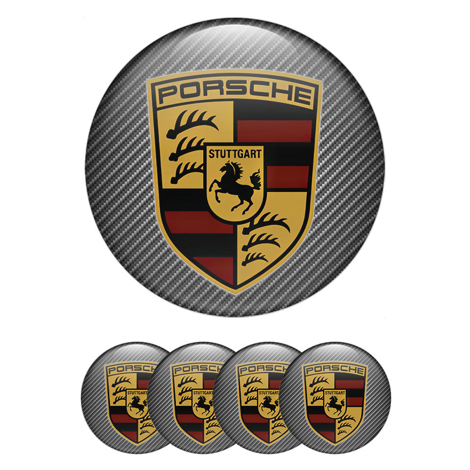 PORSCHE Domed Emblems for Center Caps