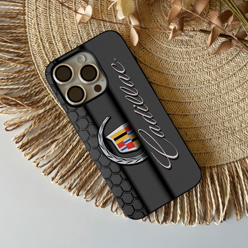 🔲 Matte Black Cadillac iPhone Case – Ultra-Stylish & Shockproof