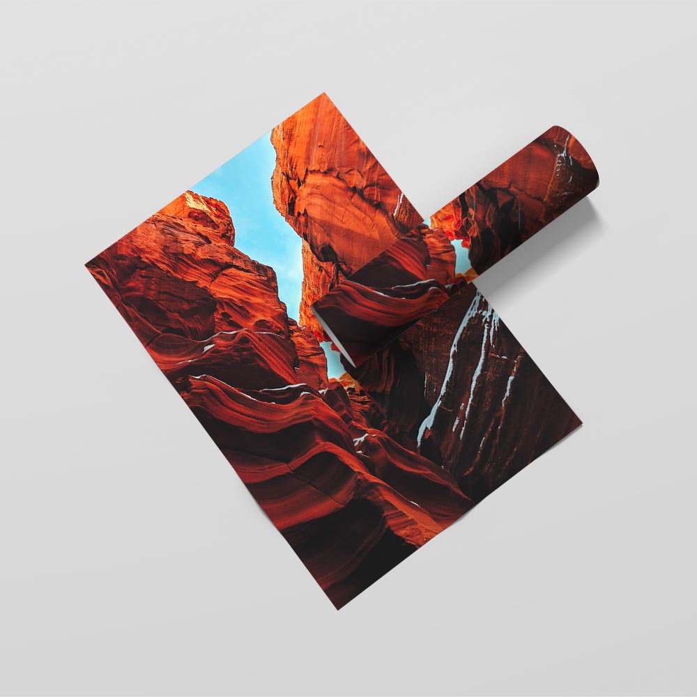 Golden Horizon: A Captivating Orange Rocks Landscape Poster