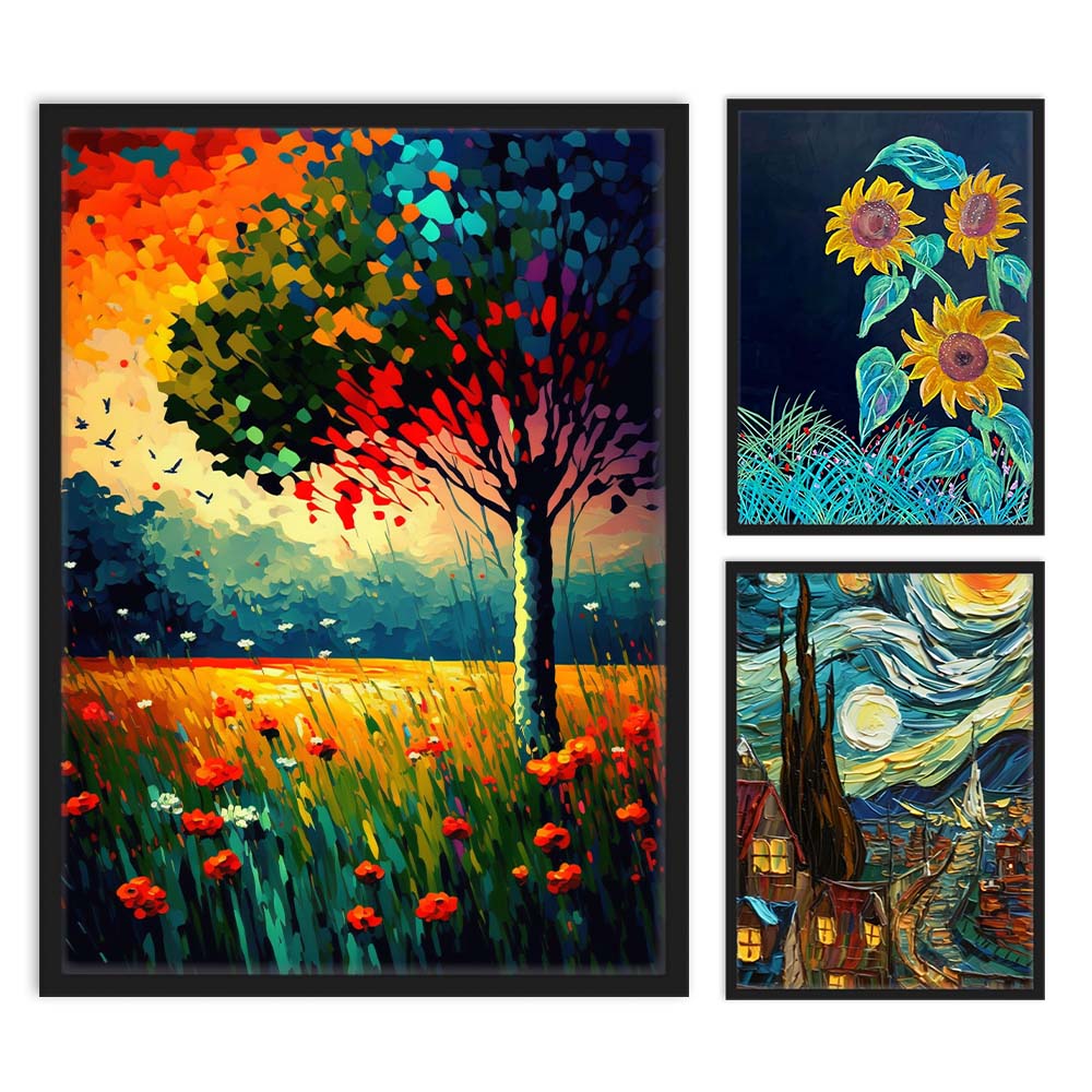 Vibrant Visions Collection of 3 posters