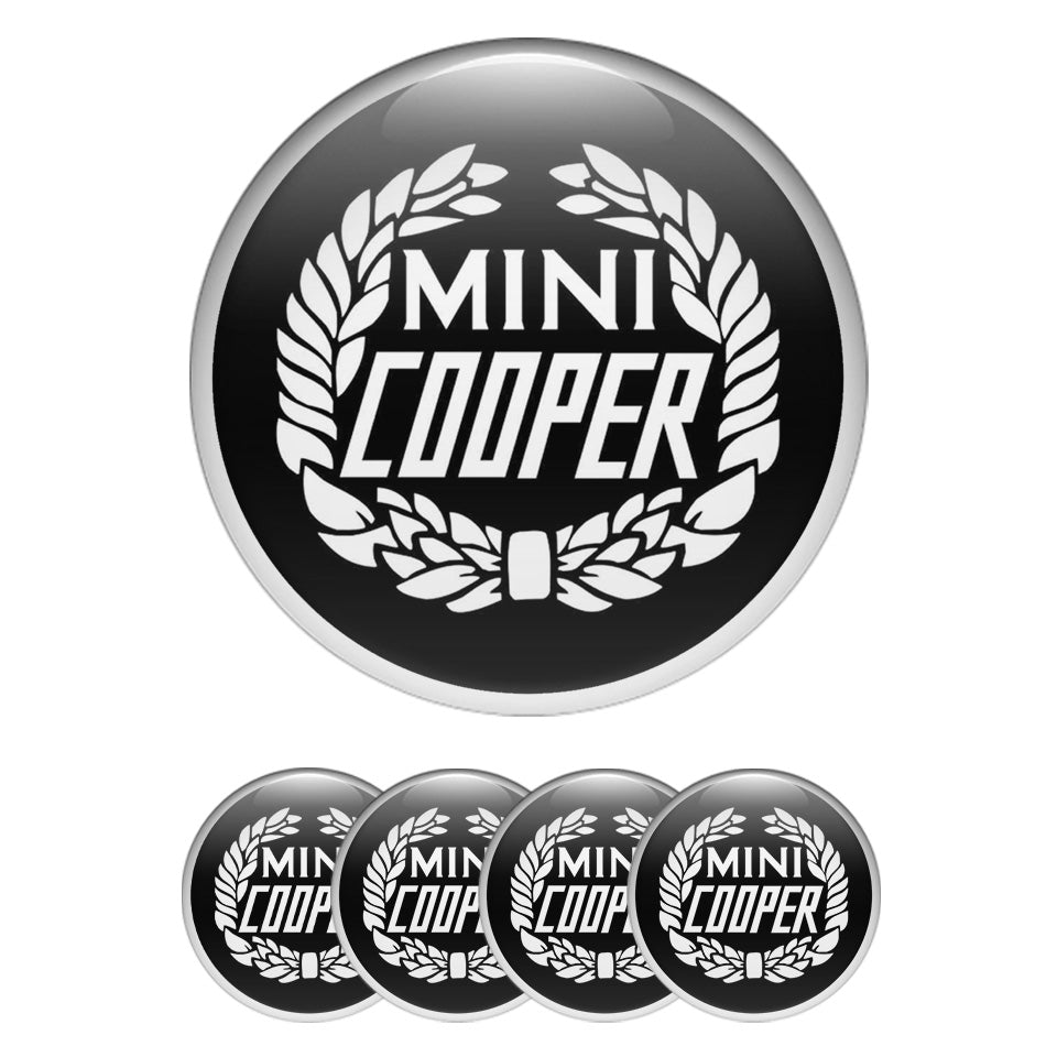 MINI COOPER Silicone Domed Stickers Premium 3D Wheel Emblems for Center Caps