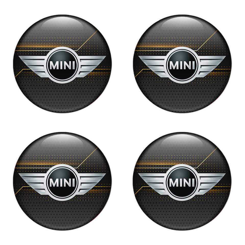 MINI COOPER Domed Stickers Center Hub Cap Emblems Waterproof & UV Resistant