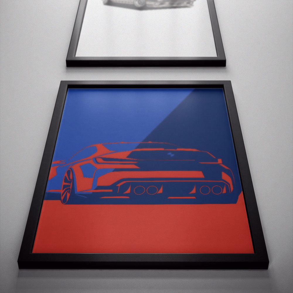 BMW M4 Art Red/Blue Poster