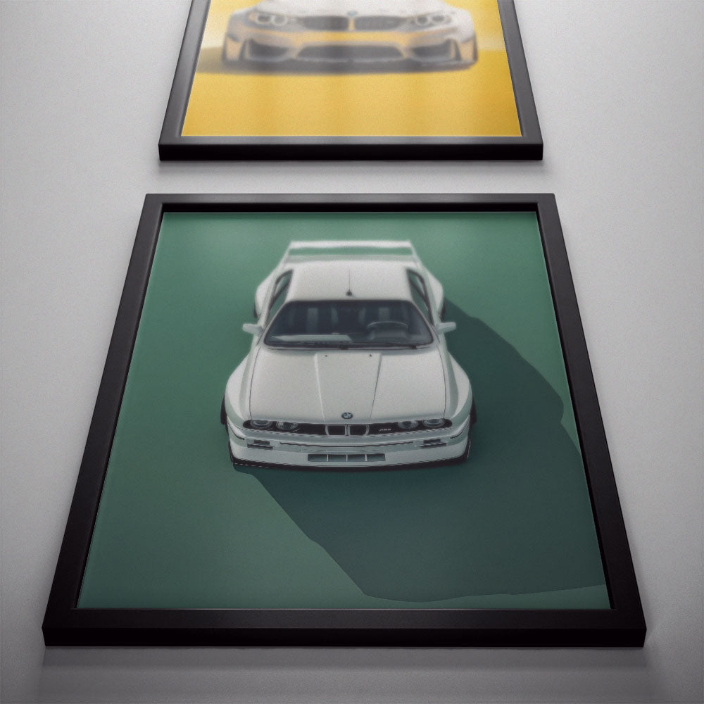 BMW E30 M3 White/Green Poster