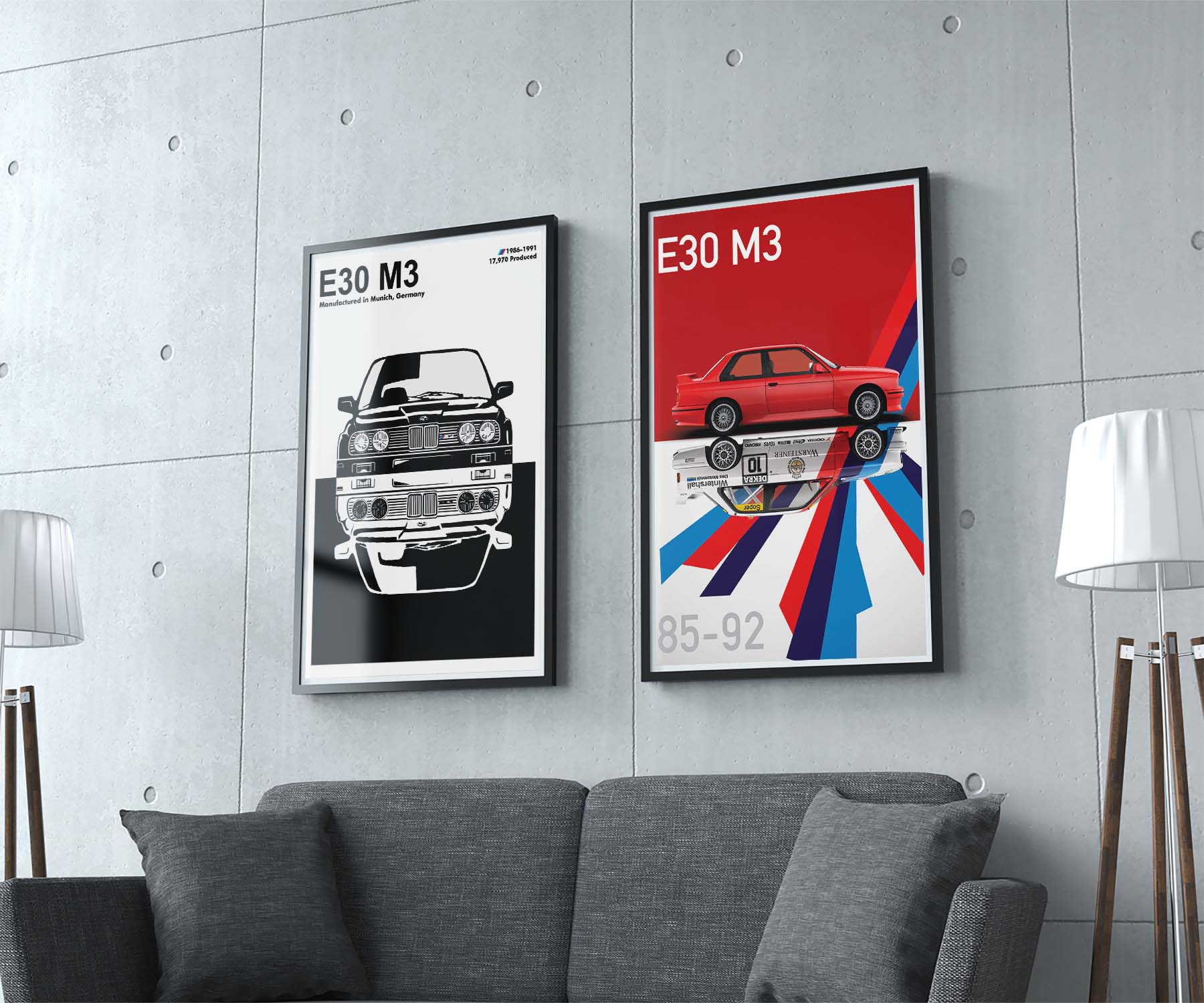 BMW E30 M3 Double Face Poster