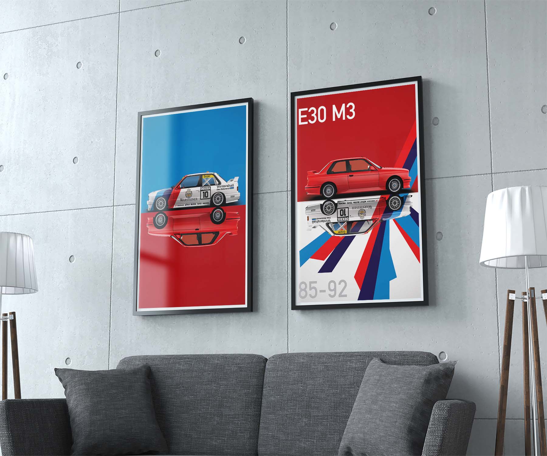 BMW E30 M3 Race Car Poster