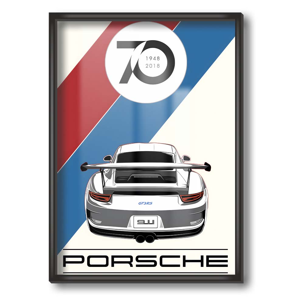 70 Years Anniversary Porsche Framed Poster