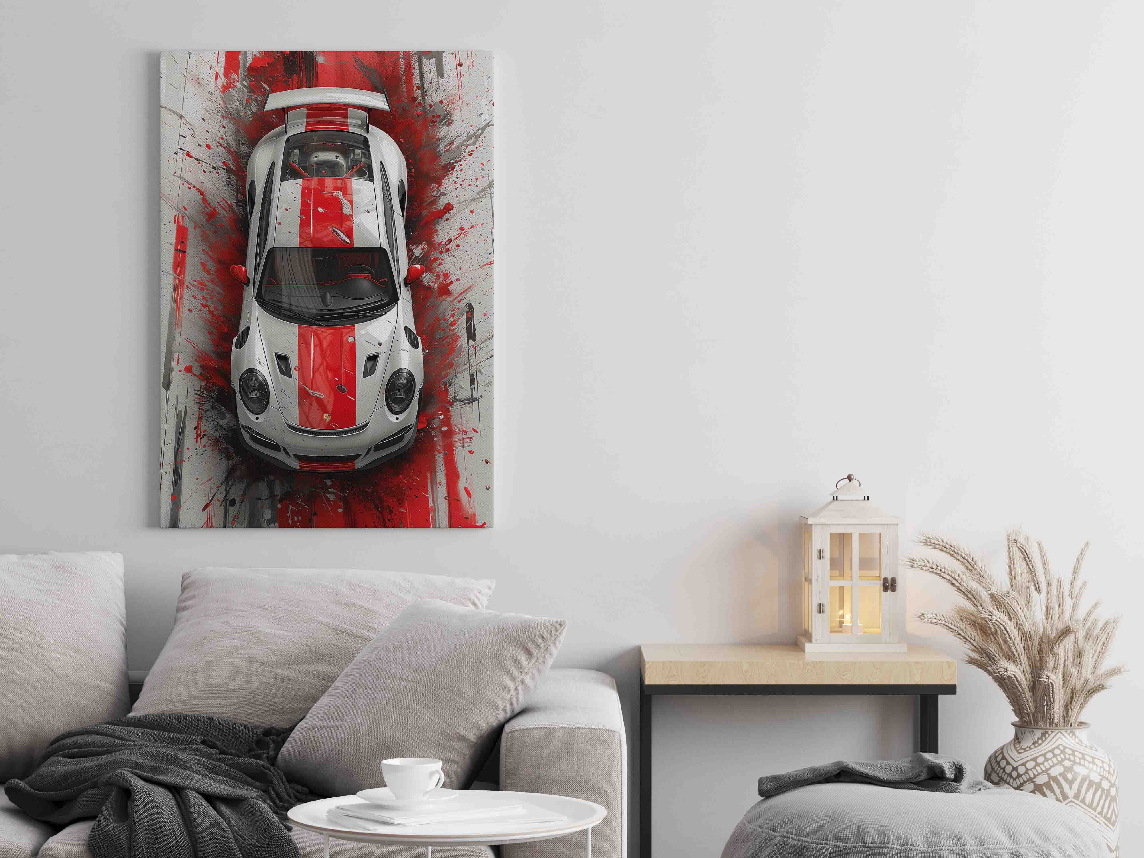 Porsche Red Splashed Canvas