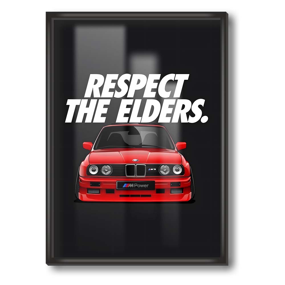 Постер BMW 3 E30 red M3 