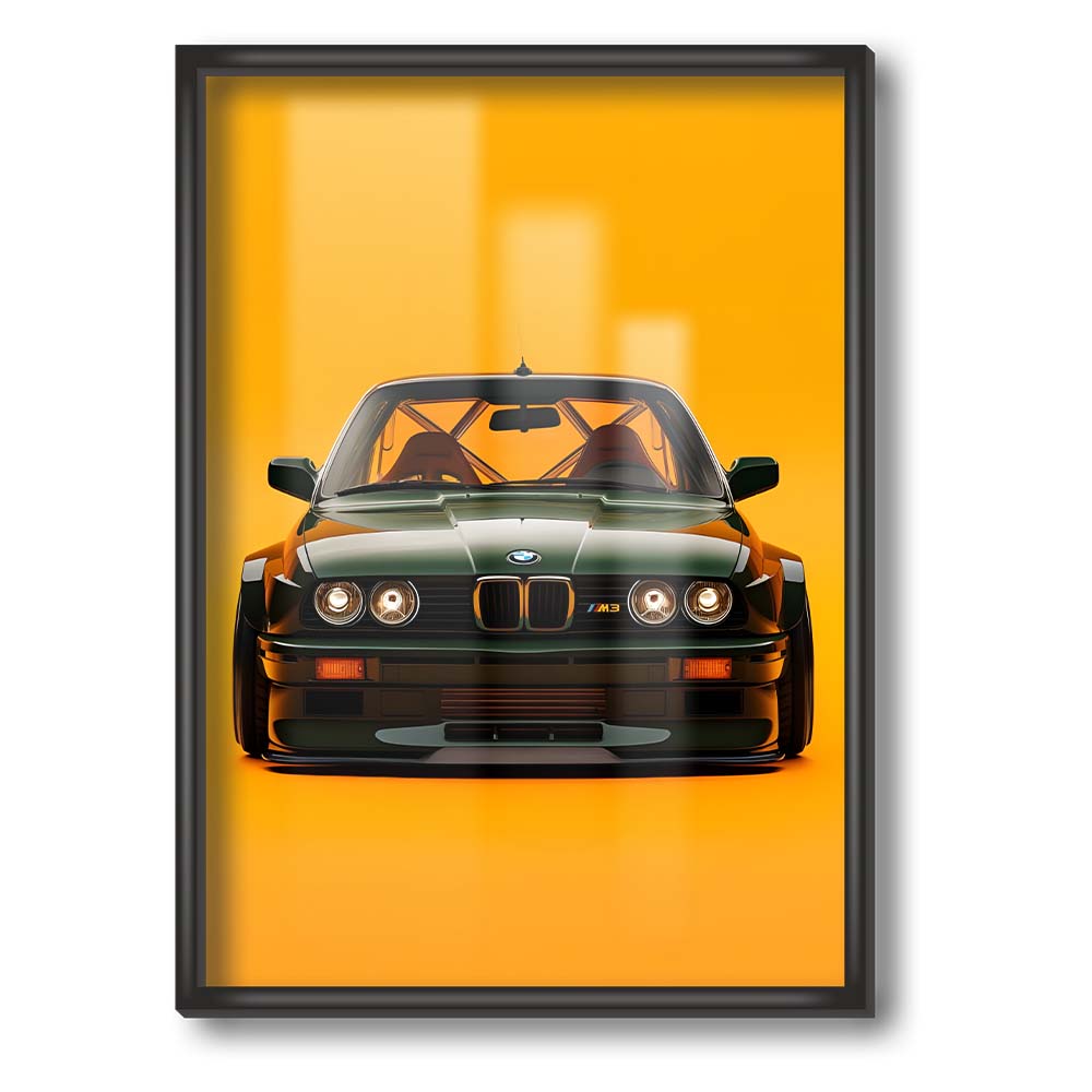 BMW E30 M3 Yellow/Irish Green Poster