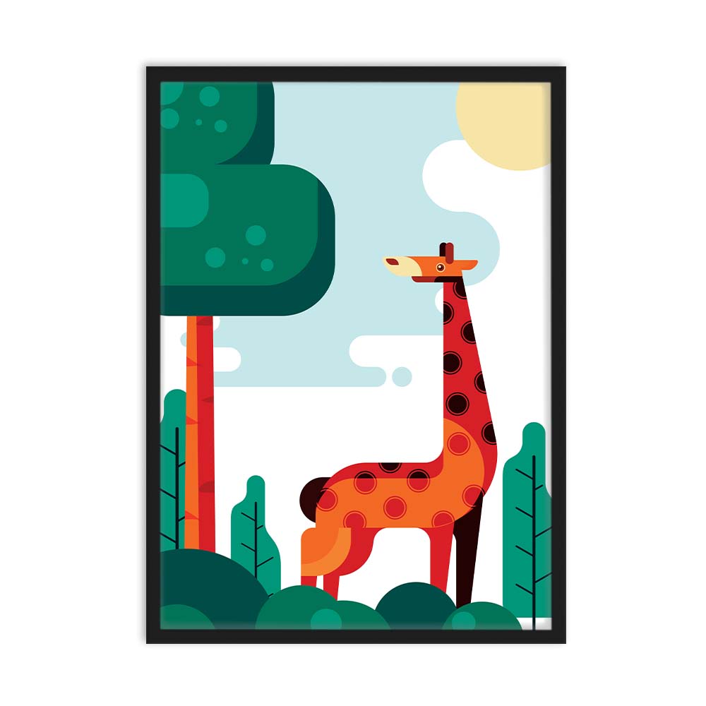 Giraffe Landscape Poster