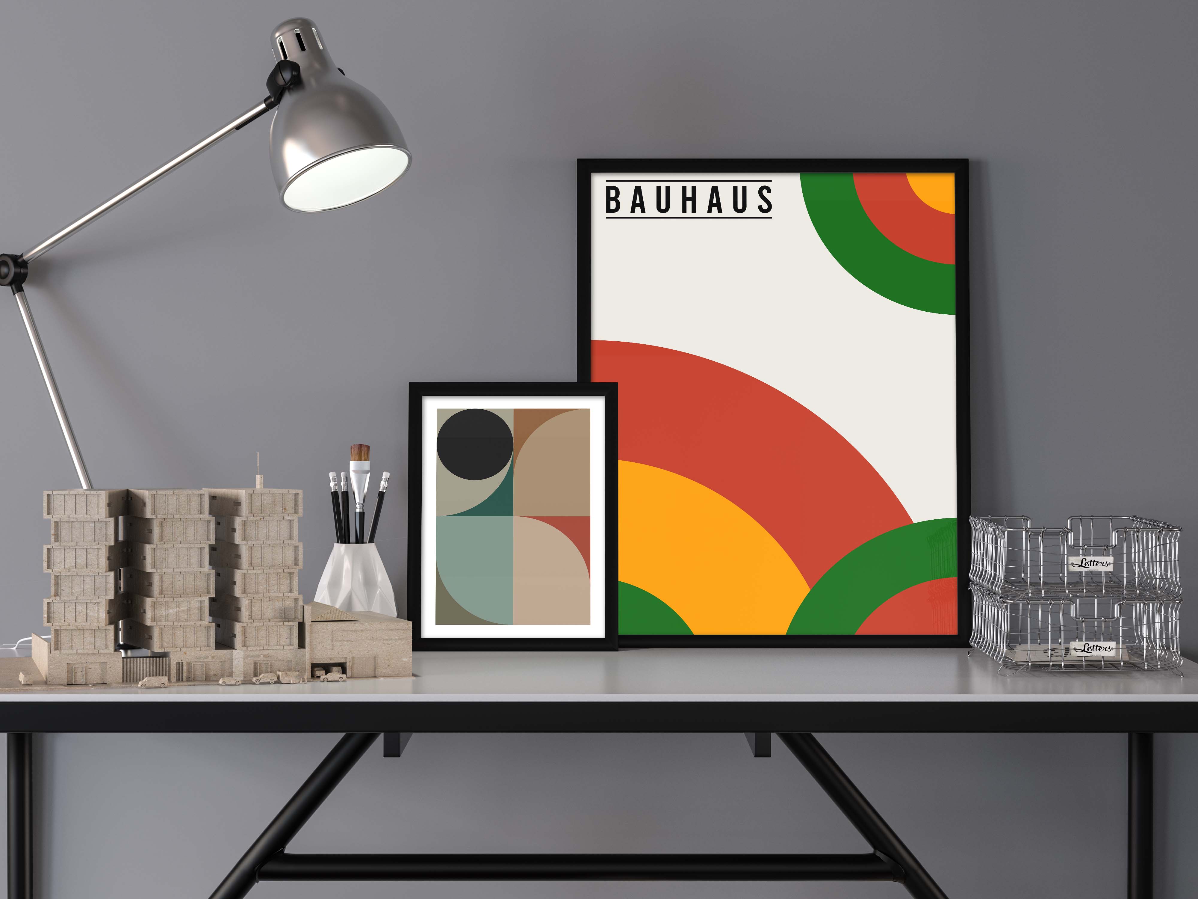 Geometric Reflections BAUHAUS Poster