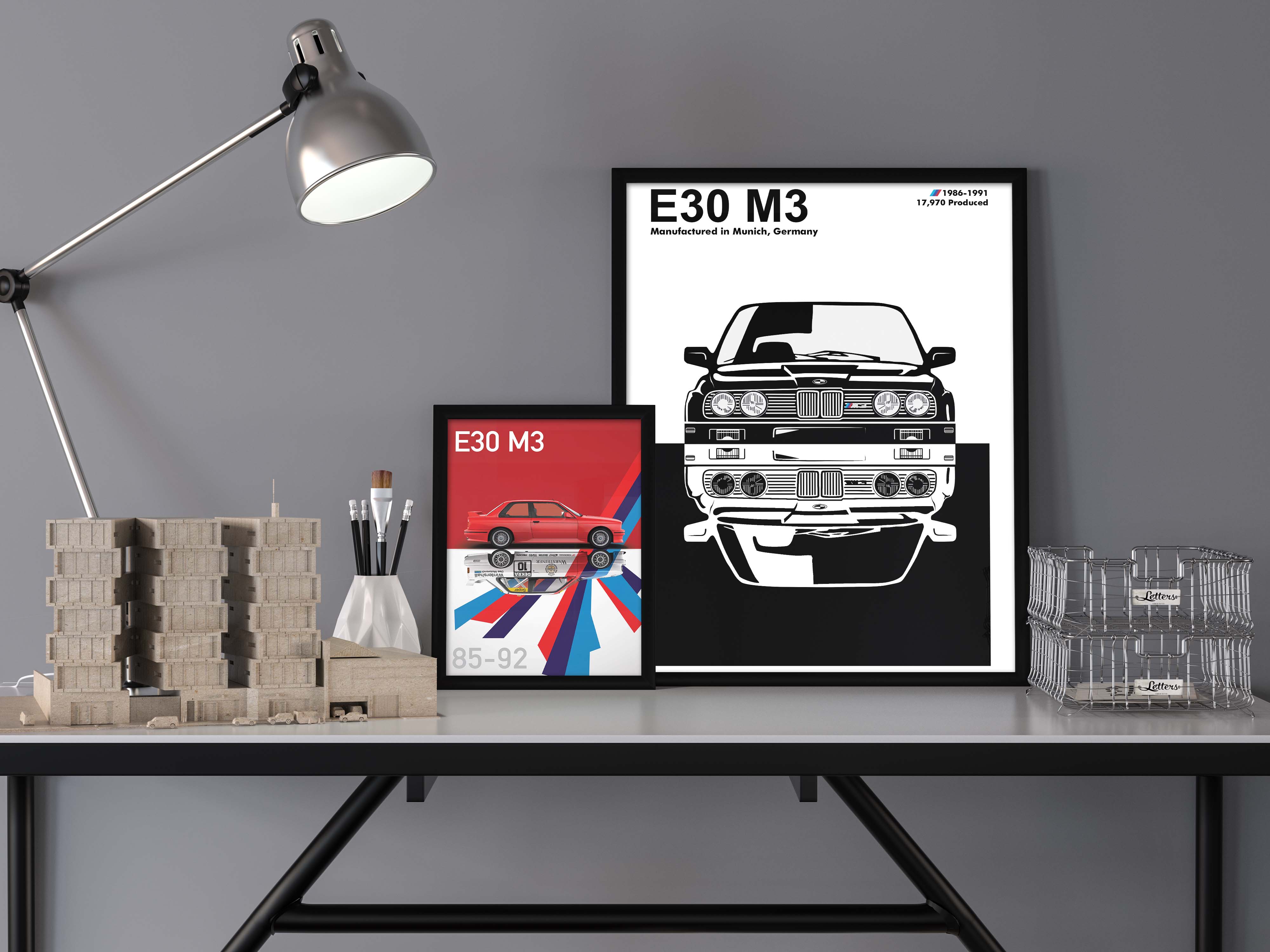 BMW E30 M3 Double Face Poster