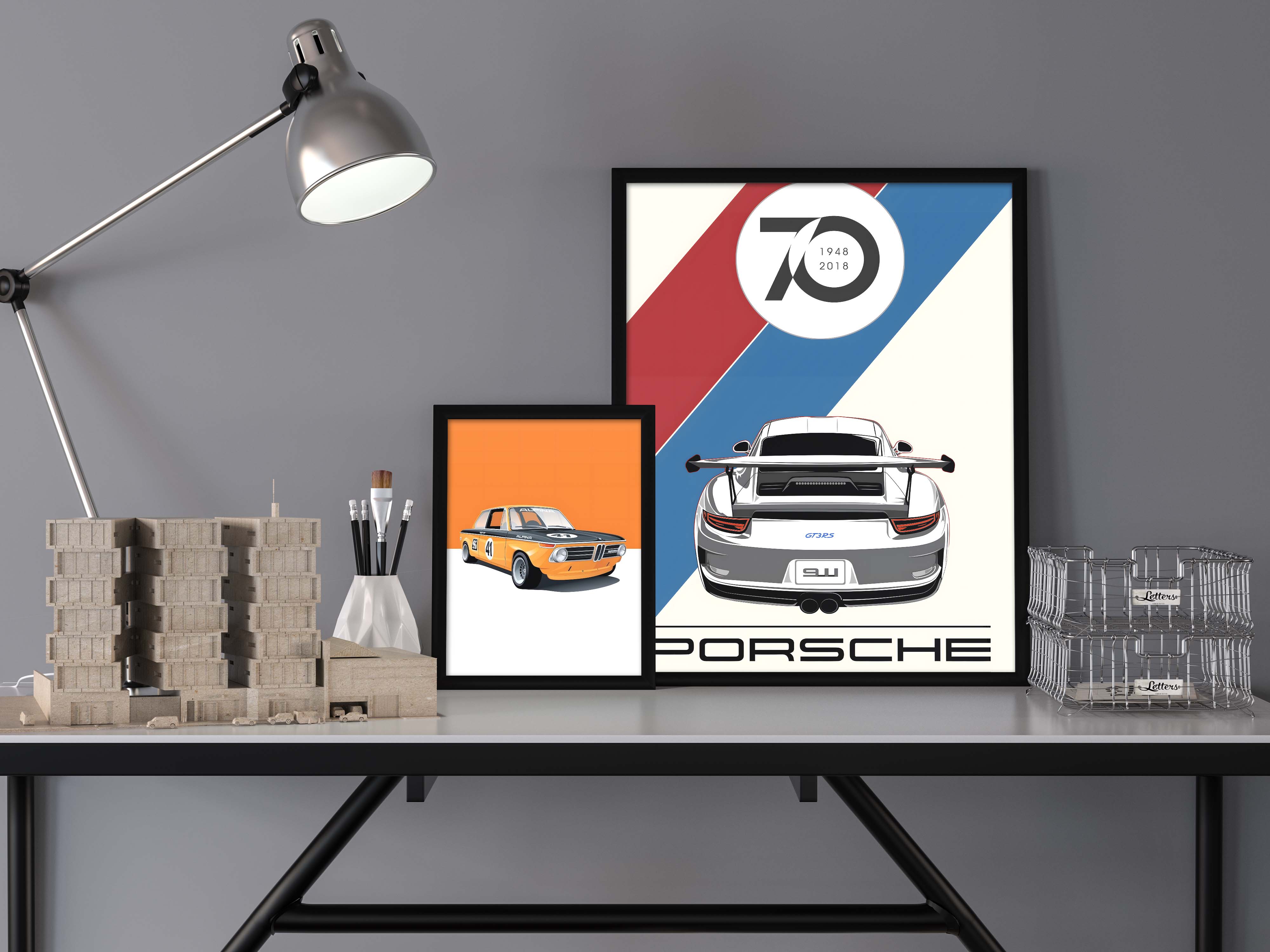 70 Years Porsche Poster