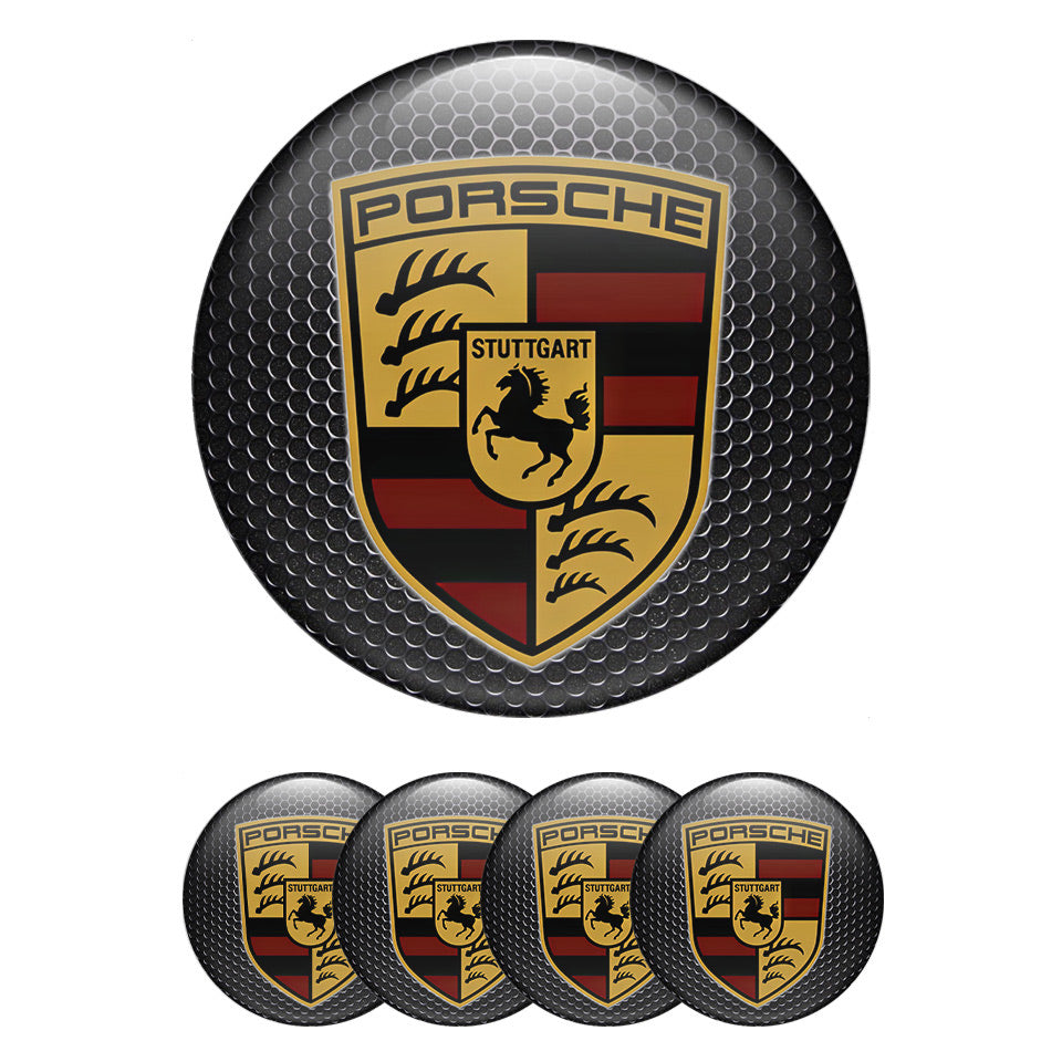 PORSCHE Domed Emblems for Center Caps42