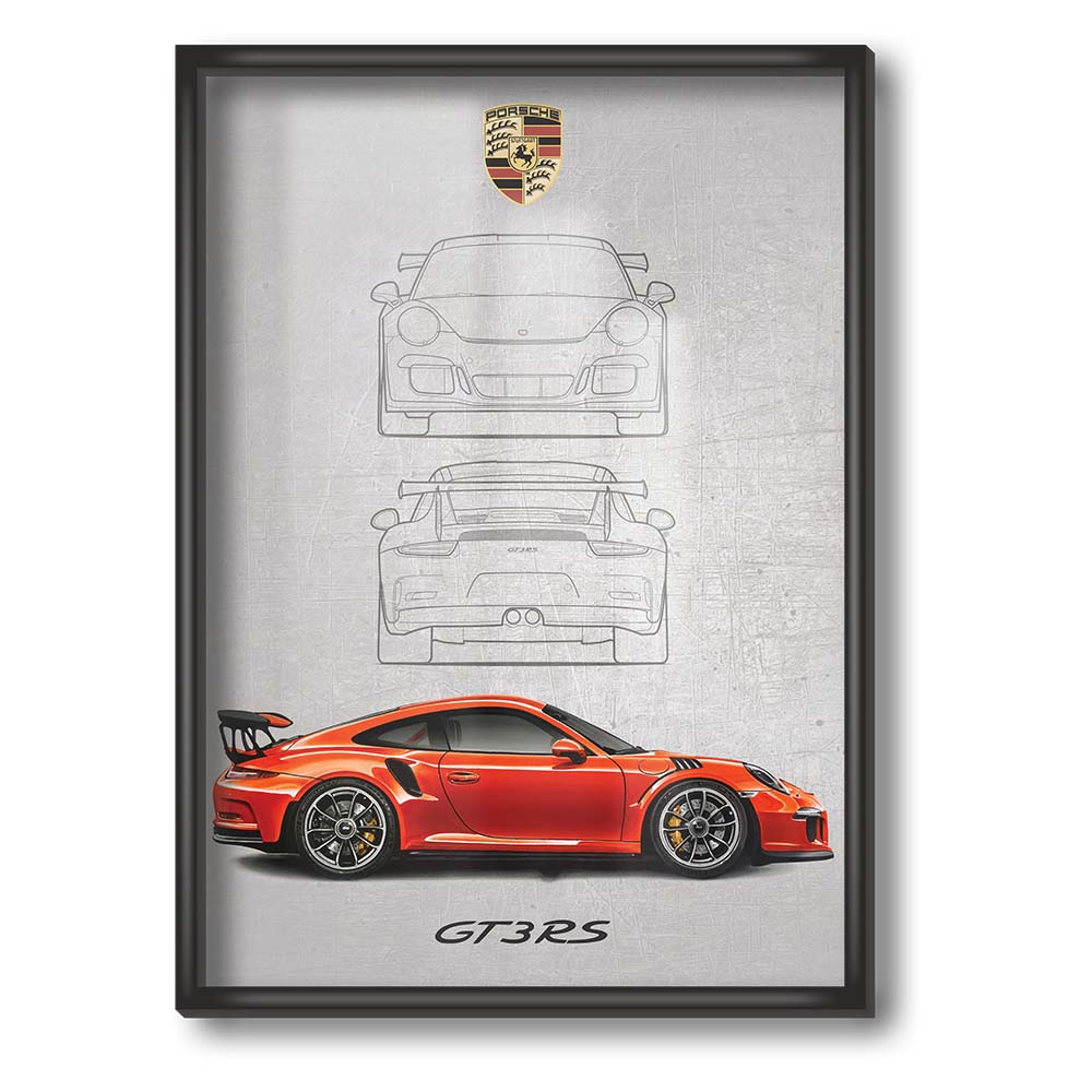 PORSCHE GT3RS RED POSTER