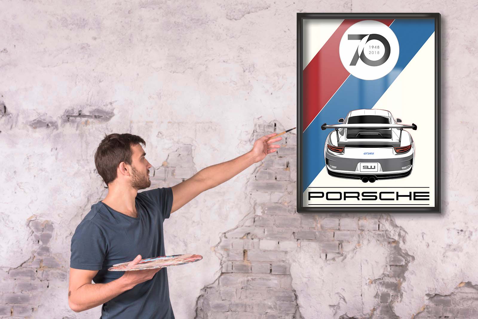 Exclusive 70th anniversary Porsche GT3 RS art piece