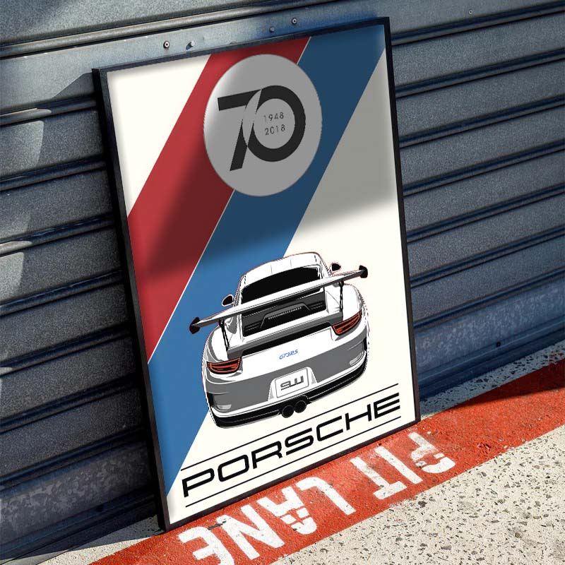 Celebrate 70 year of Porsche poster 