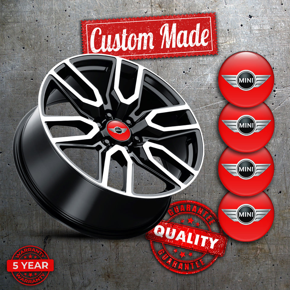 MINI COOPER Domed Stickers Center Hub Cap Emblems Waterproof & UV Resistant