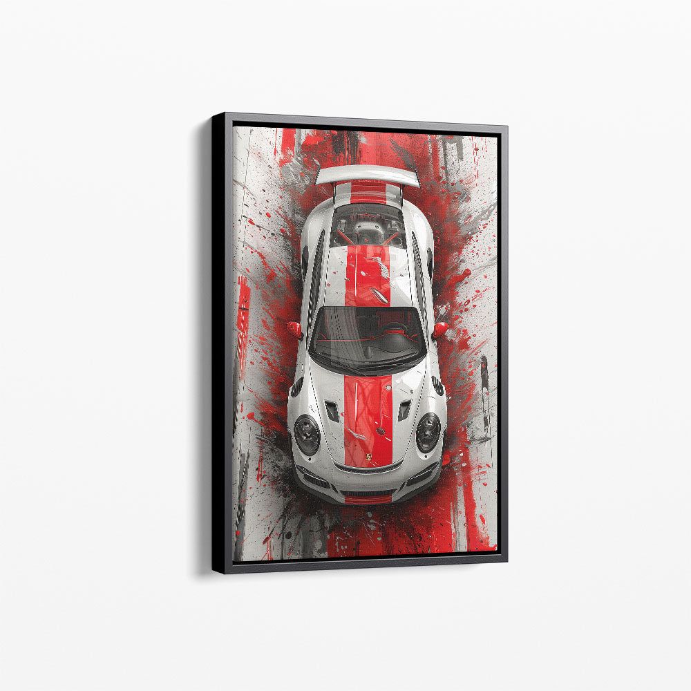 Porsche Red Splashed Canvas