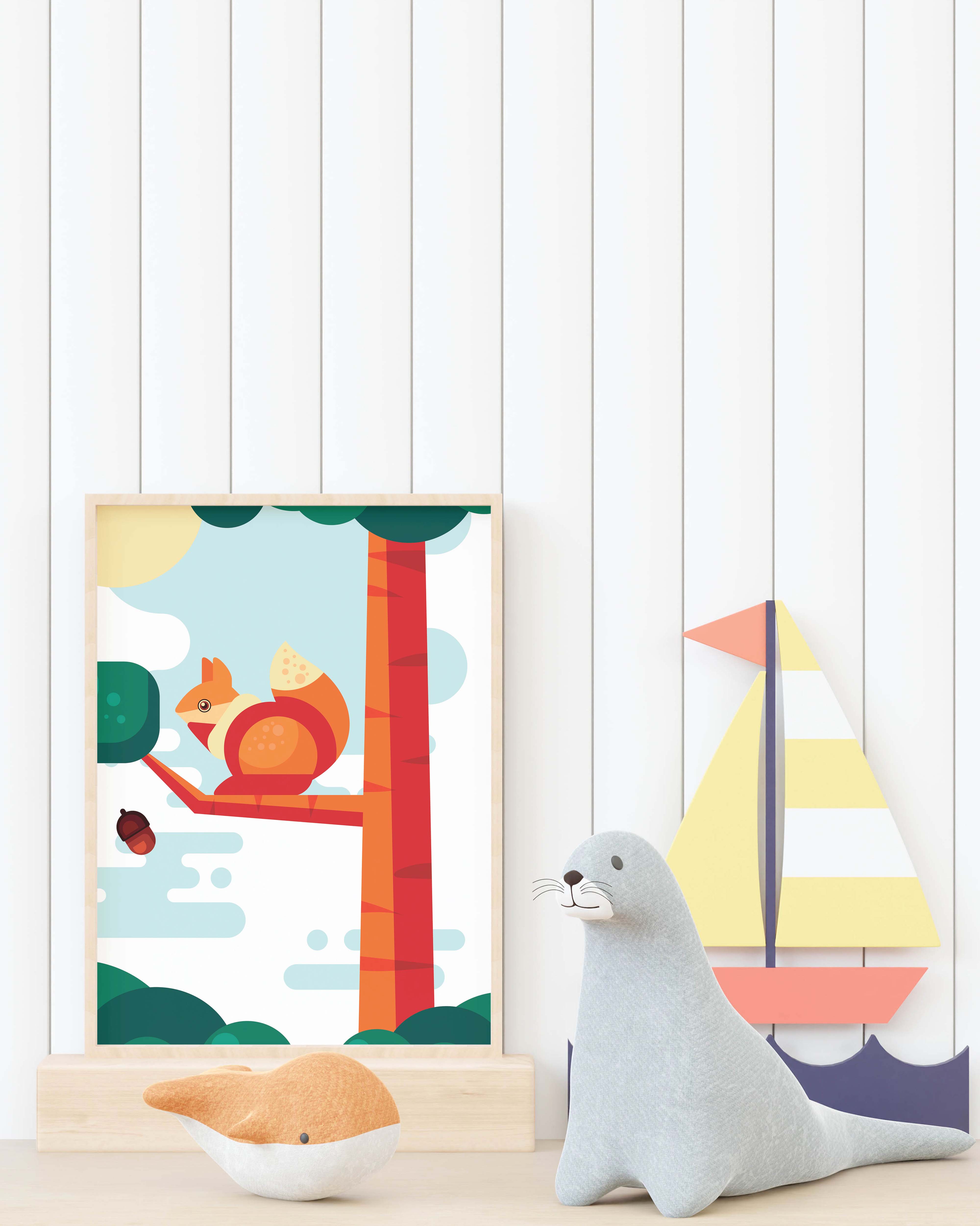 Squirrel Landscape Poster