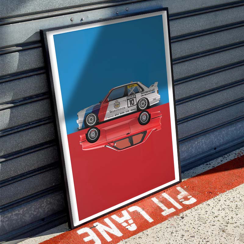 BMW E30 M3 Race Car Poster