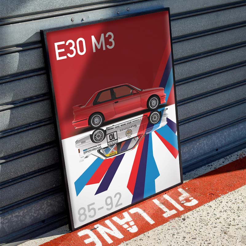 Постер BMW M3 E30 85-92