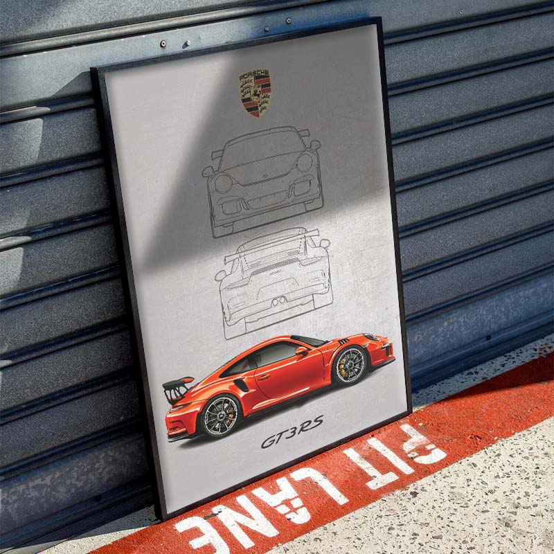 PORSCHE GT3 RS RED POSTER